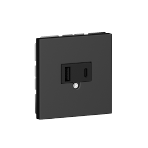 Розетка встраиваемая USB Donel R98 3.1A тип A, С Черный матовый DUSB3100ANC-DA27628