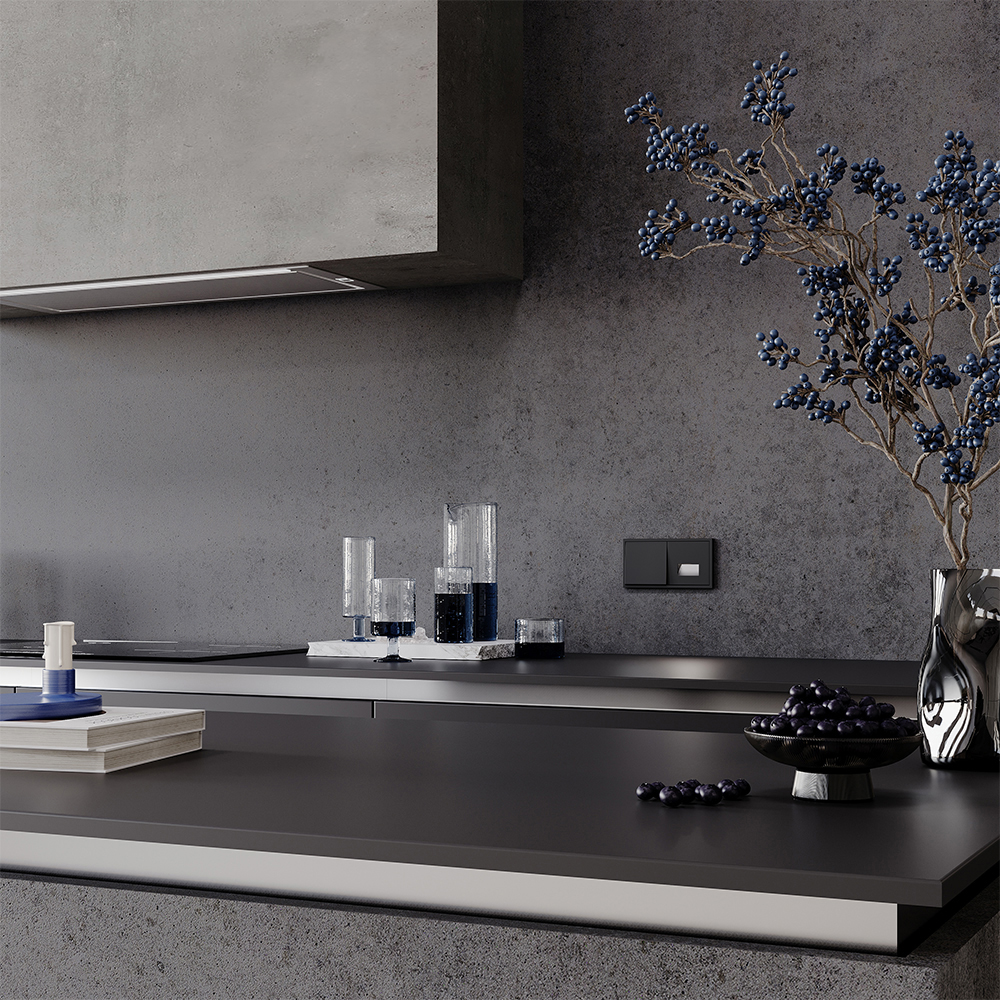 Выключатель одноклавишный встраиваемый Voltum S70 Черный матовый VLS010108 — изображение 5