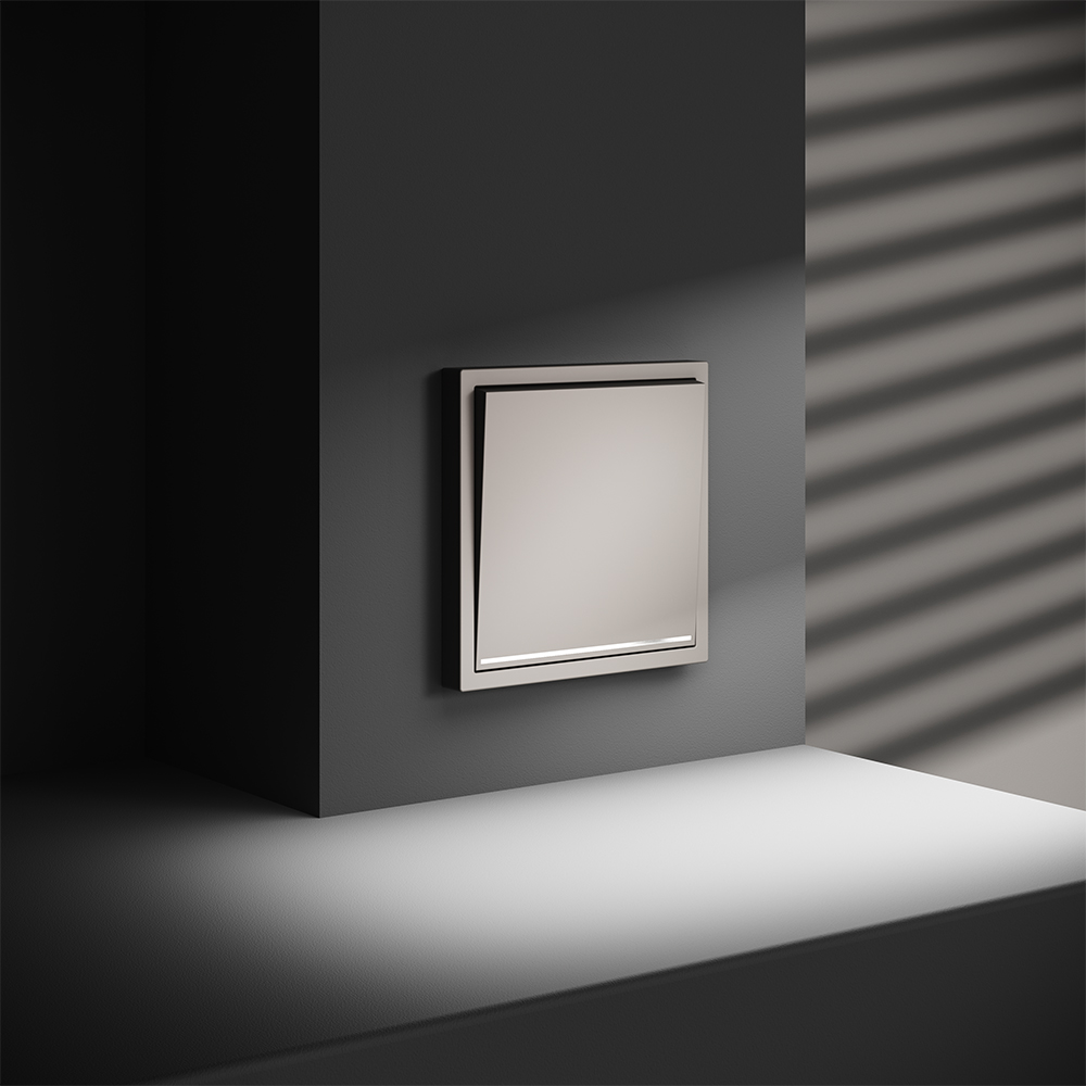 Выключатель одноклавишный встраиваемый Voltum S70 с подсветкой Кашемир VLS010203 — изображение 4