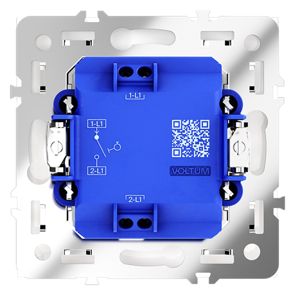 Выключатель одноклавишный встраиваемый с самовозвратом Voltum S70 Белый Глянцевый VLS010601 — изображение 3