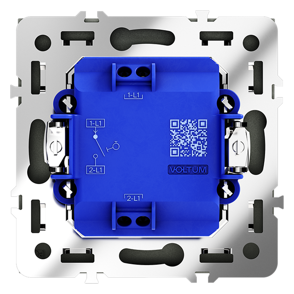 Выключатель одноклавишный встраиваемый с самовозвратом Voltum S70 Черный матовый VLS010608 — изображение 3