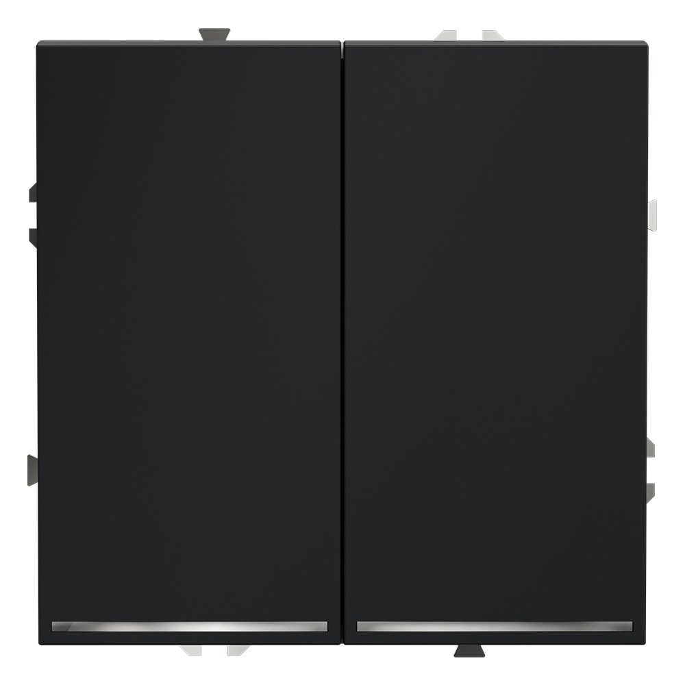 Выключатель двухклавишный встраиваемый Voltum S70 с подсветкой Графит VLS020207