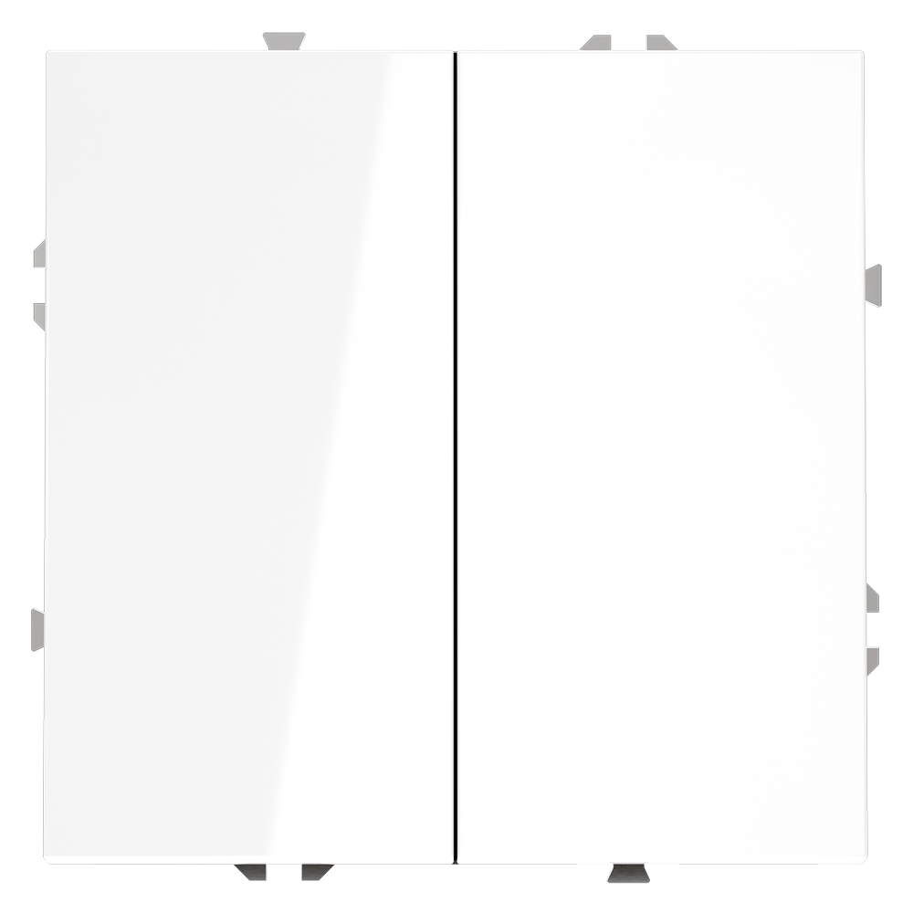 Выключатель двухклавишный встраиваемый проходной Voltum S70 Белый Глянцевый VLS020301