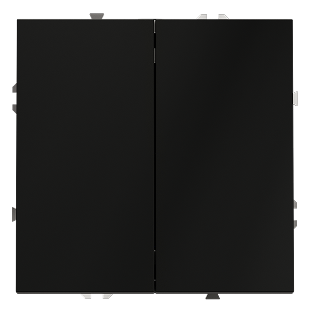 Выключатель двухклавишный встраиваемый проходной Voltum S70 Черный матовый VLS020308