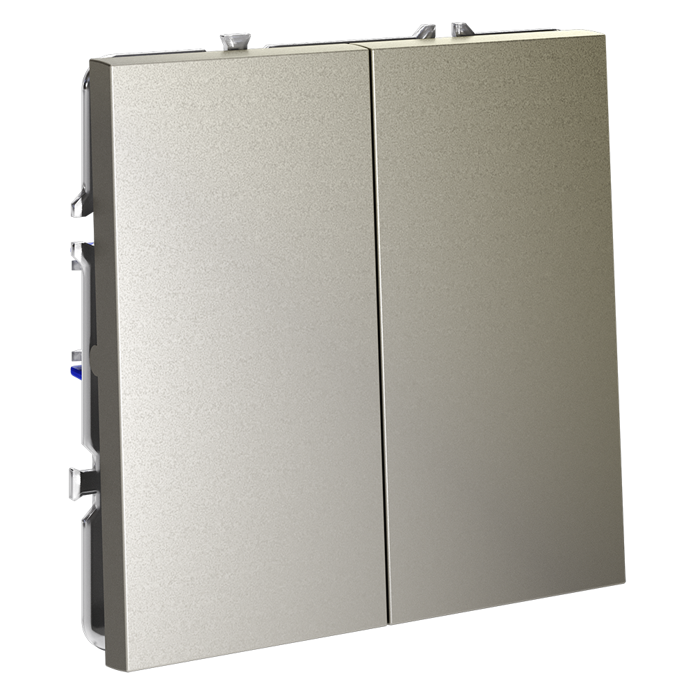 Выключатель двухклавишный встраиваемый с самовозвратом Voltum S70 Шелк VLS020604 — изображение 2