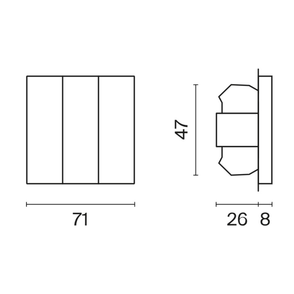 Выключатель трехклавишный встраиваемый Voltum S70 Белый матовый VLS030102 — изображение 6