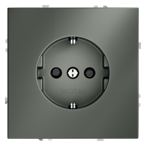 Розетка встраиваемая Voltum S70 с заземлением и шторками Титан VLS040206