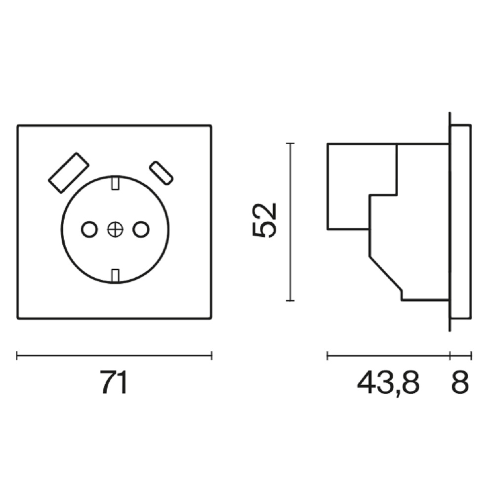 Розетка встраиваемая Voltum S70 с заземлением, шторками и USB A+C Графит VLS040507 — изображение 6