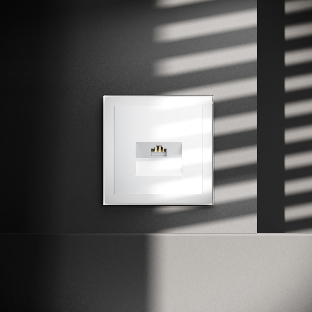 Розетка встраиваемая Ethernet Voltum S70 RJ45 cat.6 Белый Глянцевый VLS060101 — изображение 4