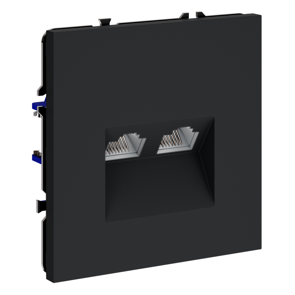 Розетка встраиваемая двойная Ethernet Voltum S70 RJ45+RJ45 Cat.6 Графит VLS060207 — изображение 2