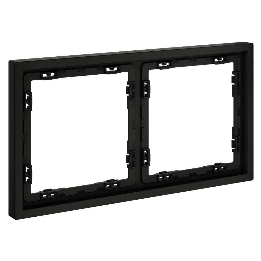Рамка пластиковая Voltum S70 на 2 поста Черный матовый VLS100208 — изображение 2