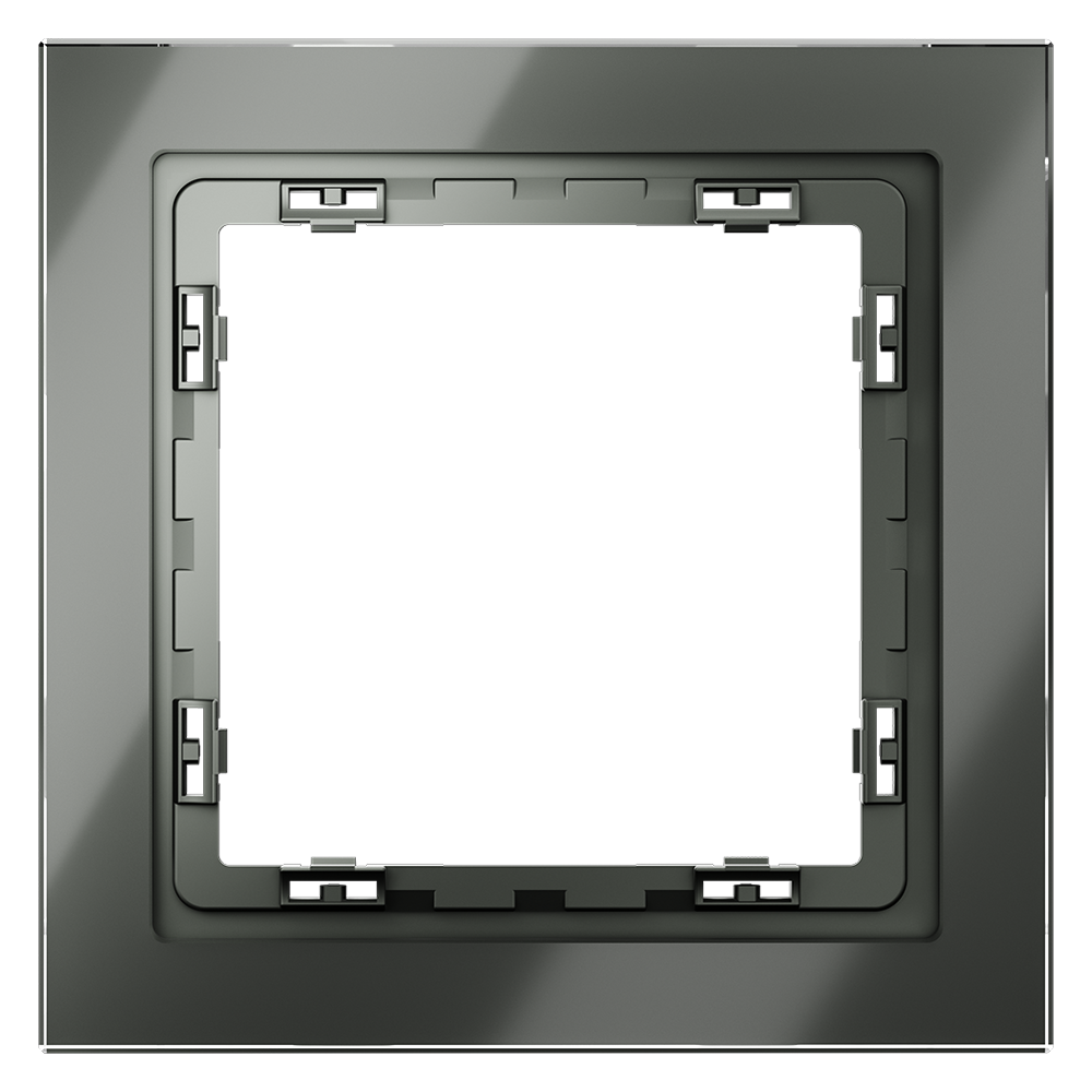 Рамка стеклянная Voltum S70 на 1 пост Титан глянцевый VLS110106