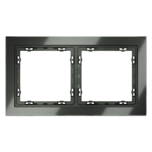 Рамка стеклянная Voltum S70 на 2 поста Титан глянцевый VLS110206