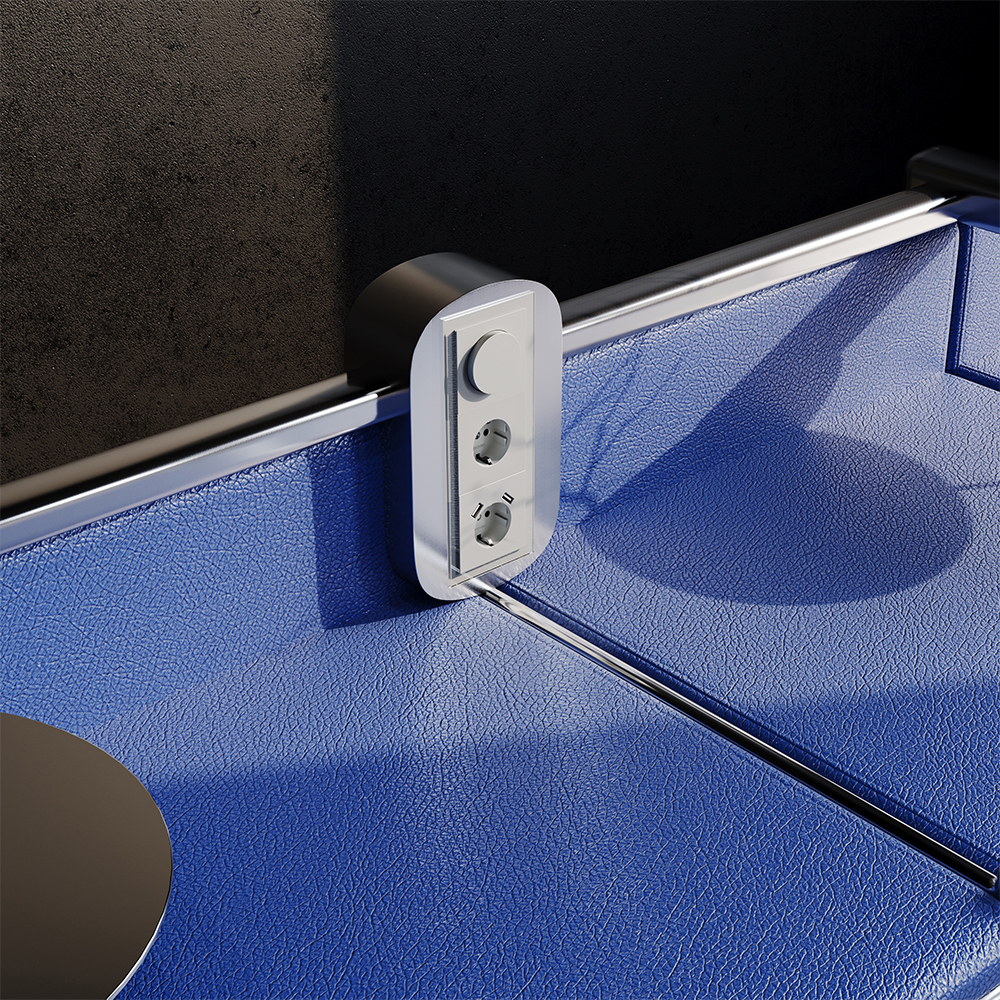 Рамка стеклянная Voltum S70 на 3 поста Сталь глянцевая VLS110305 — изображение 3