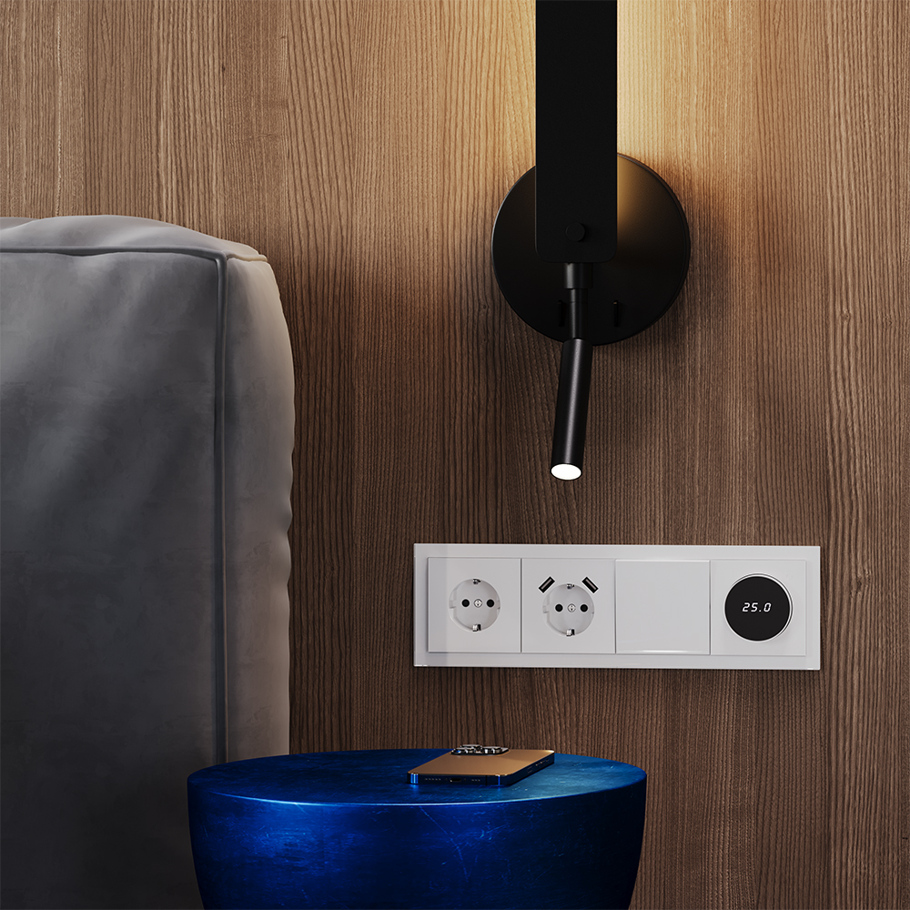 Рамка стеклянная Voltum S70 на 4 поста Белый матовый VLS110402 — изображение 3