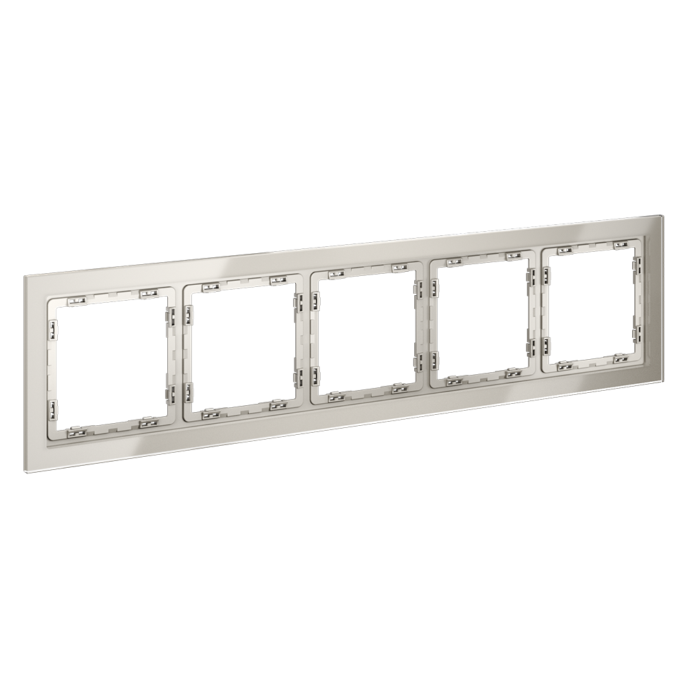 Рамка стеклянная Voltum S70 на 5 постов Кашемир глянцевый VLS110503 — изображение 2
