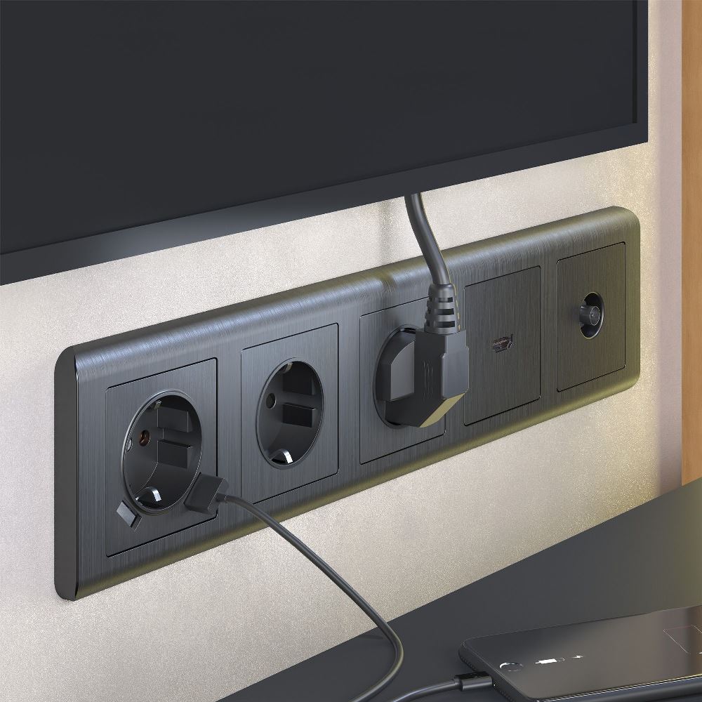 Накладка для розетки Werkel USB Графит рифленый W1179504 — изображение 2